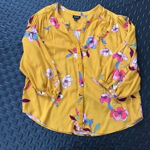 colorful yellow blouse